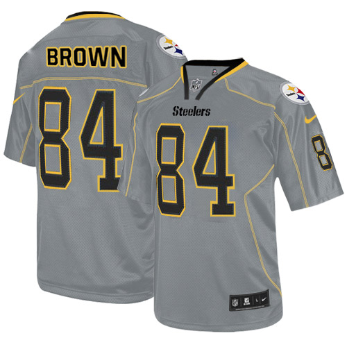 Men's Elite Antonio Brown Nike Jersey Lights Out Grey - #84 NFL Pittsburgh Steelers